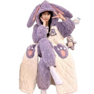 2025新款睡衣女冬季珊瑚绒睡袍女冬款法兰绒温馨绒感冬季保暖外穿|云创网